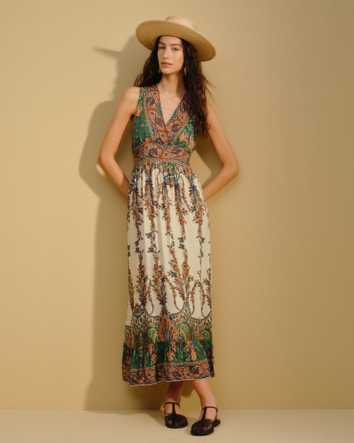 Maxi vestido largo estampado Gitana Hover