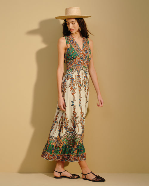 Maxi vestido largo estampado Gitana