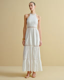 Maxi Vestido largo cuello halter Palermo