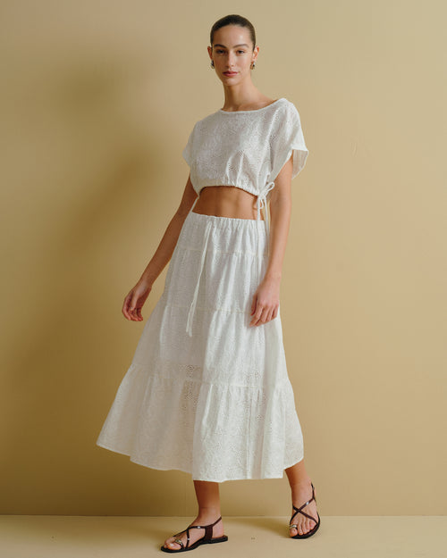 Falda tela bordada Adela