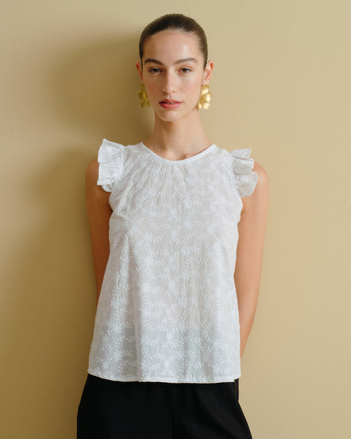 Blusa tela bordada Yuki Hover