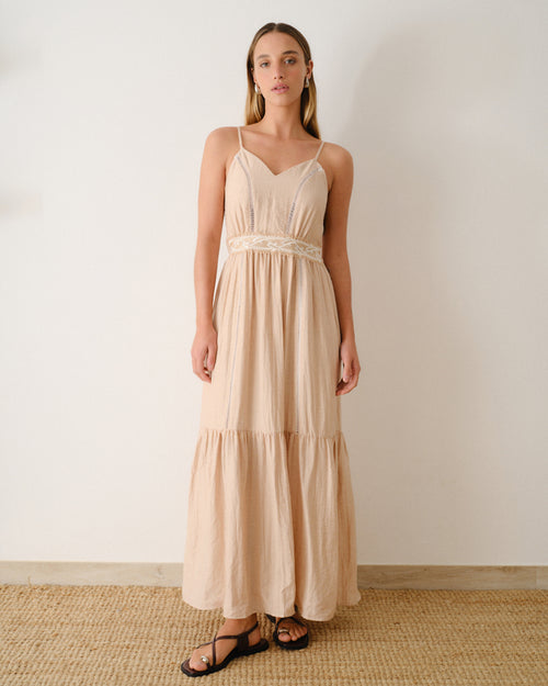 Maxi vestido largo de tirantes Terra