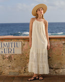 Maxi vestido largo tela bordada Luz