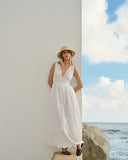 Maxi vestido largo tela bordada Isla