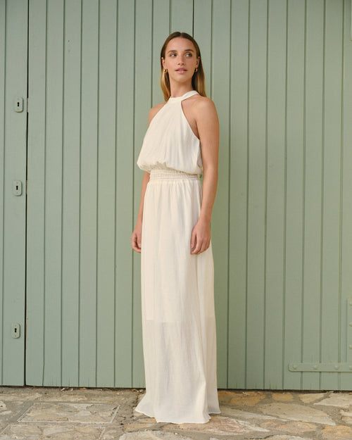 Maxi vestido halter largo Uma Hover