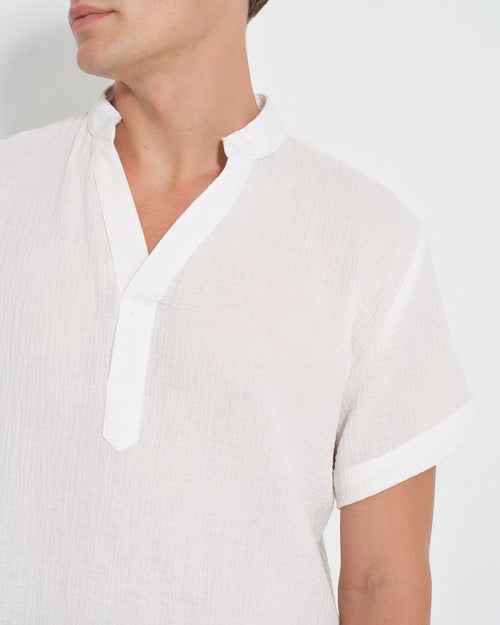 Camisa cuello mao Dylan Hover