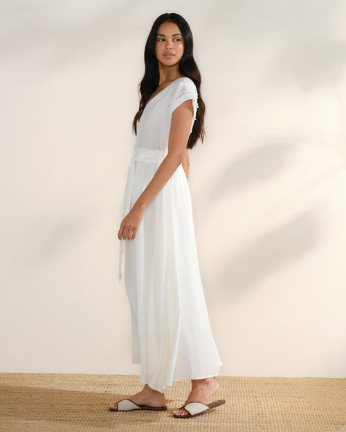 Vestido largo escote en V Maira Hover