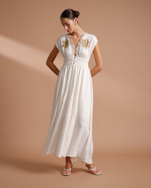 Vestido largo con aplicaciones Magnolia