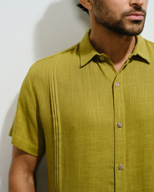 Camisa de Lino con alforza Lorenzo Hover