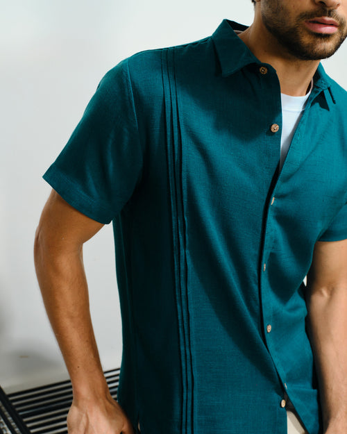 Camisa de Lino con alforza Lorenzo Hover