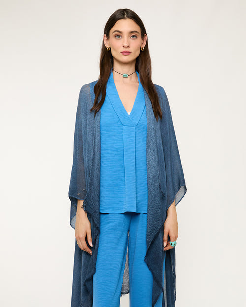 Cardigan fluido texturas combinadas Samira