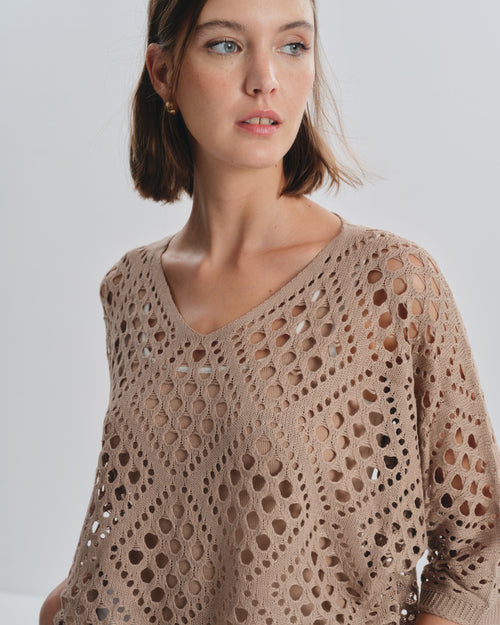 Blusa Oversize crochet Loira Hover