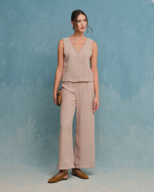 Blusa sin mangas con Botones Clara