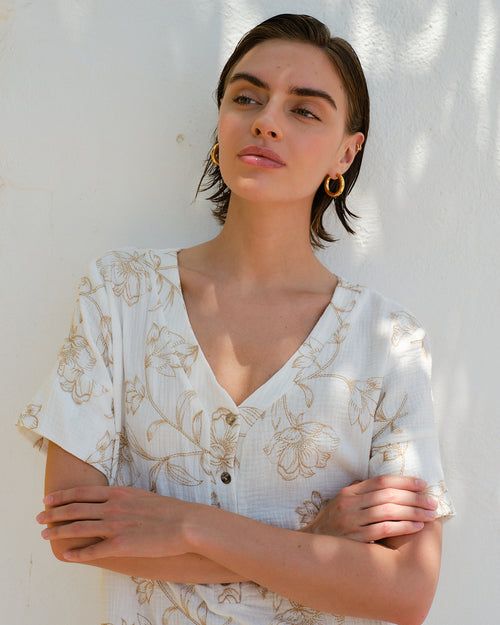 Vestido algodon bordado Helen Hover