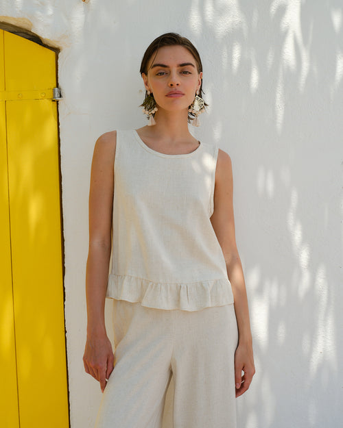 Blusa con escarola en la orilla Abba Hover