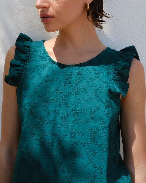 Blusa tela bordada Yuki Hover