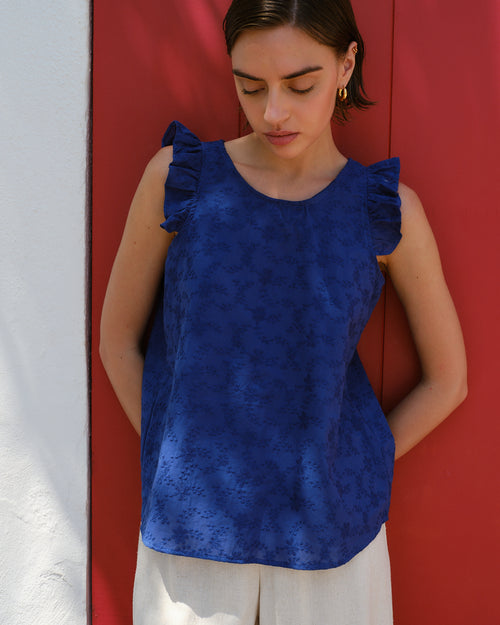 Blusa tela bordada Yuki Hover