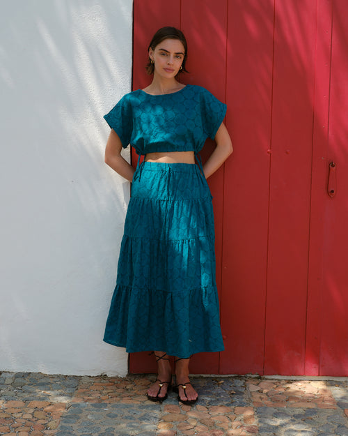 Falda tela bordada Adela