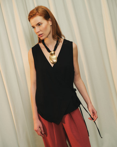 Blusa cruzada cuello v Laura