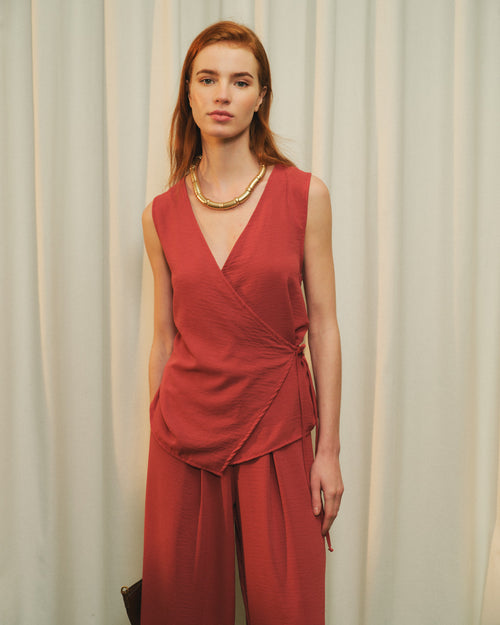 Blusa cruzada cuello v Laura Hover