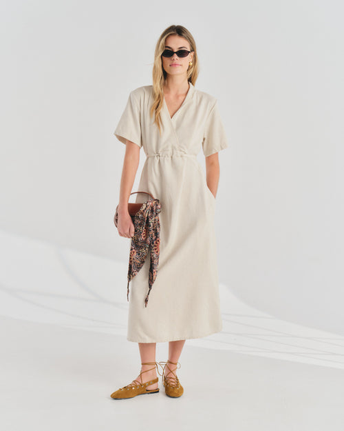 Vestido Largo con Lino Viena