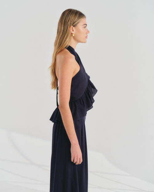 Blusa halter con olanes Cruz/L Hover