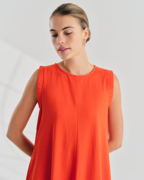 Maxi Vestido fluido con lino Danelly Hover