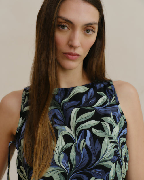 Top con lino estampado Rossy/le Hover