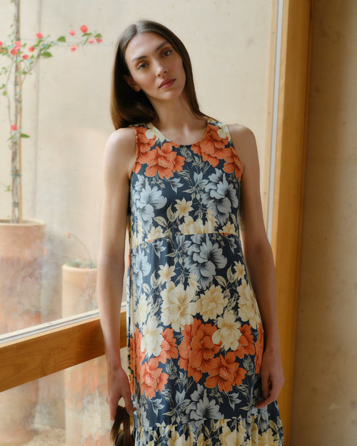 Maxi vestido fluido con lino Sunnen/le Hover