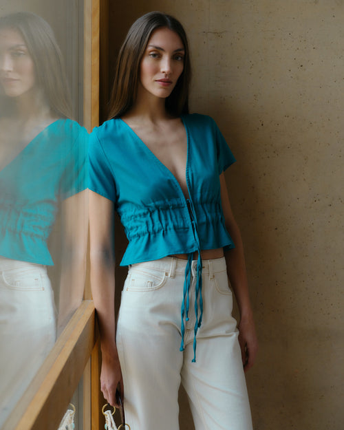 Blusa con cintas Sabrina Hover