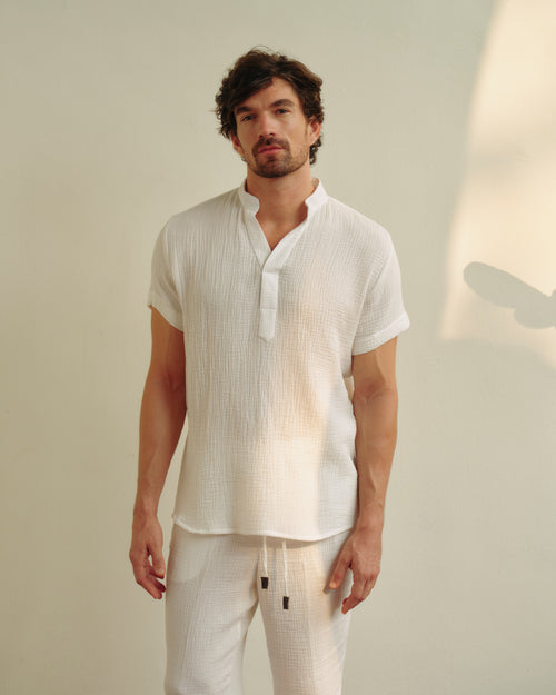 Camisa cuello mao Dylan Hover