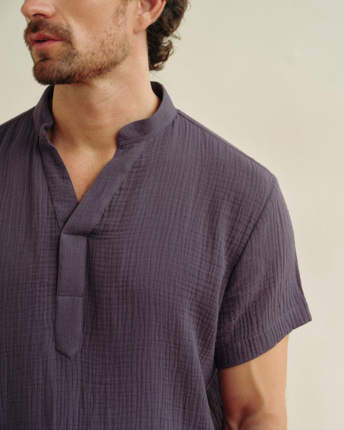 Camisa cuello mao Dylan Hover