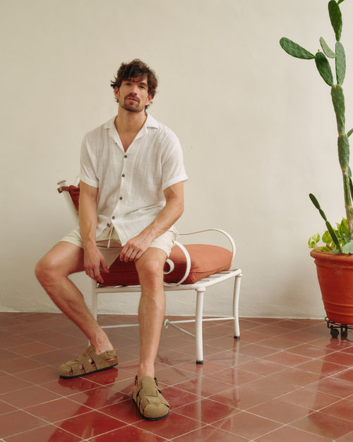 Camisa cuello sport de algodon Favio