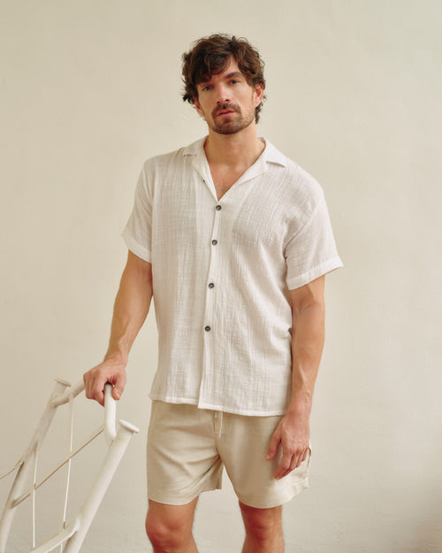 Camisa cuello sport de algodon Favio Hover