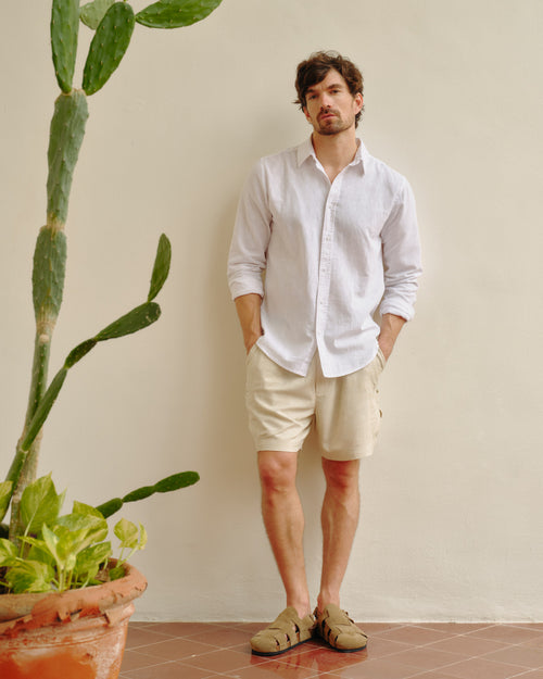 Camisa con lino Batiste