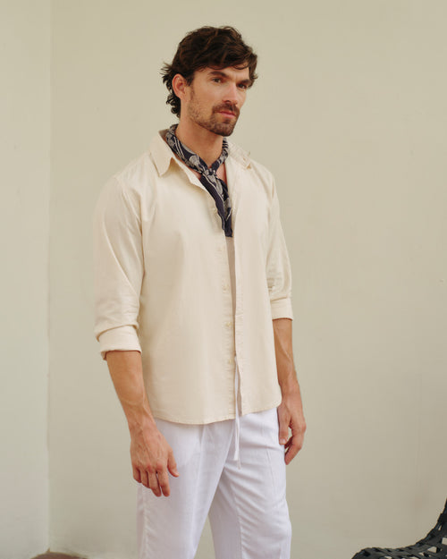 Camisa con lino Batiste Hover