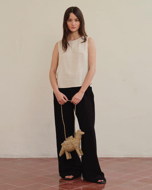 Blusa sin mangas con lino Lirio/2