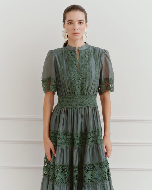 Vestido largo tela satinada Odessa Hover