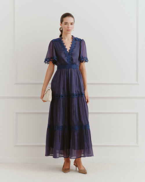 Maxi Vestido largo tela satinada Jade