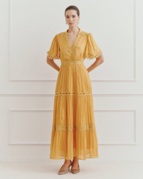 Maxi Vestido largo tela satinada Jade