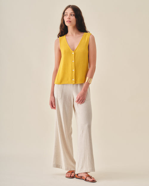 Blusa Clara sin mangas con Botones