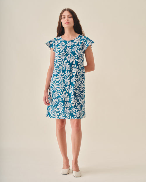 Vestido con lino estampado Shanik