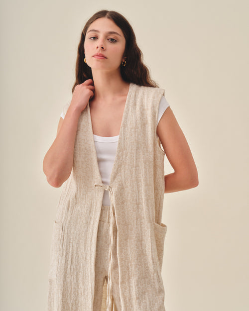 Chaleco largo Natural  Carmina Hover