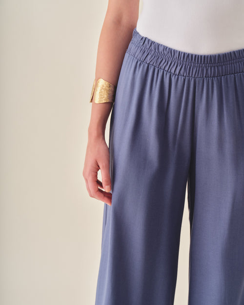 Pantalon con lino corte recto Sahara Hover