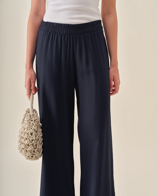 Pantalon con lino corte recto Sahara Hover