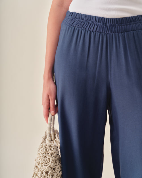 Pantalon con lino corte recto Sahara Hover
