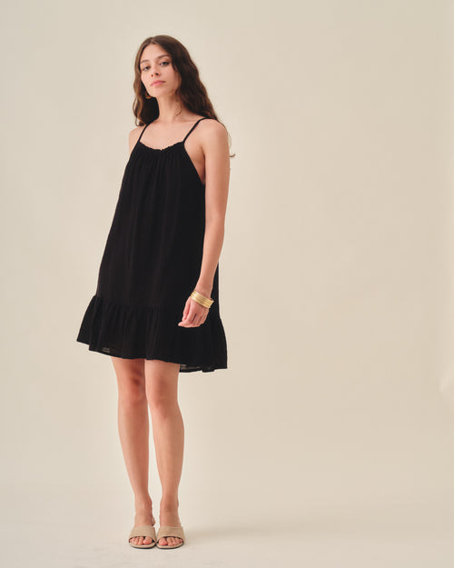 vestido corto de algodon manta Tania