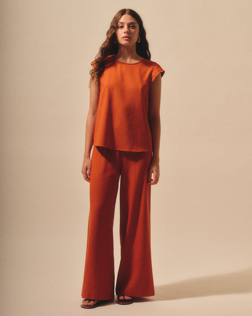 Blusa Cuello Redondo Con Lino Zully