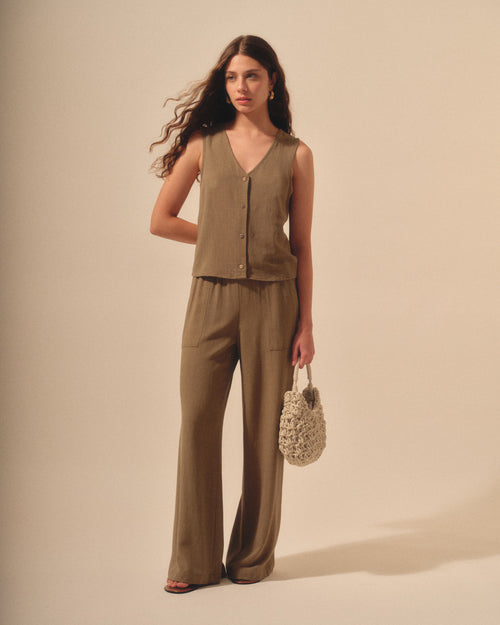 Blusa Clara sin mangas con Botones