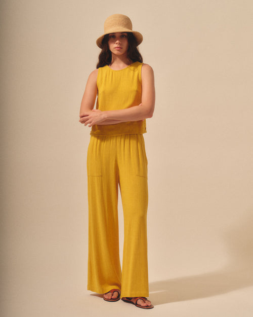 Blusa sin mangas con lino Lirio/2